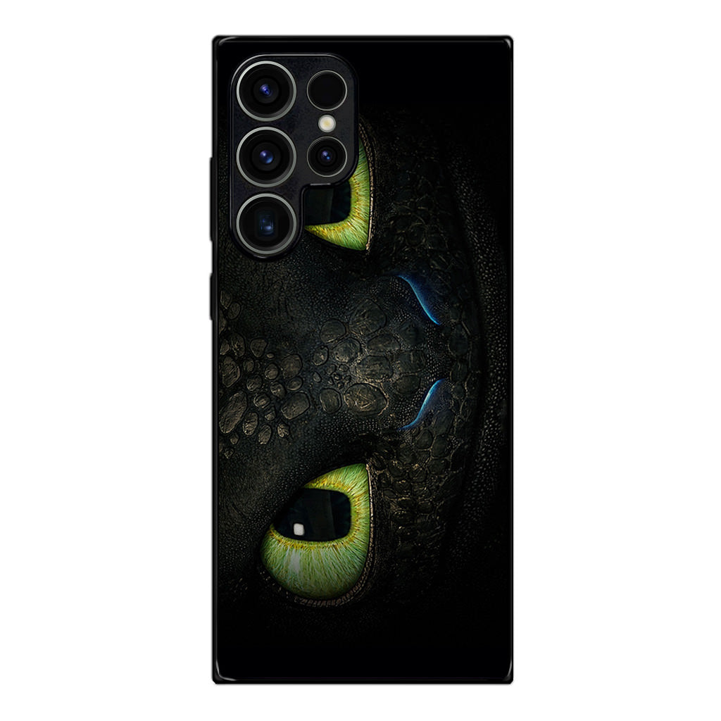 Toothless Dragon Eyes Close Up Samsung Galaxy S23 Ultra Case