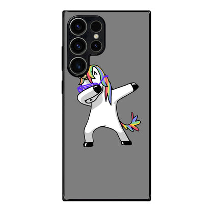 Unicorn Dabbing Grey Samsung Galaxy S23 Ultra Case