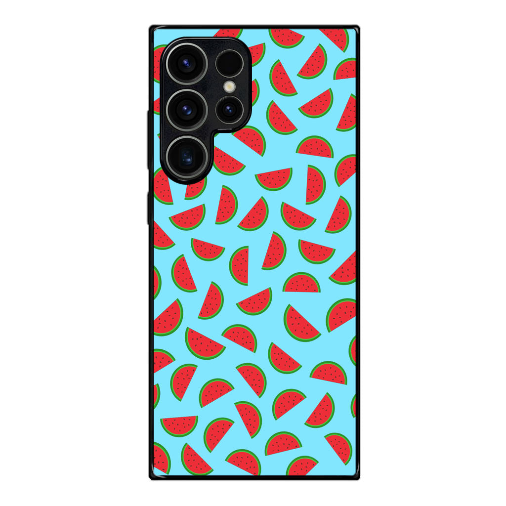 Watermelon Fruit Pattern Blue Samsung Galaxy S23 Ultra Case