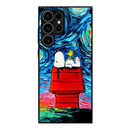 Dog Lying Under Starry Night Van Gogh Samsung Galaxy S23 Ultra Case