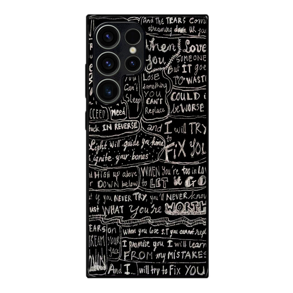 Fix You Lyrics Samsung Galaxy S23 Ultra Case