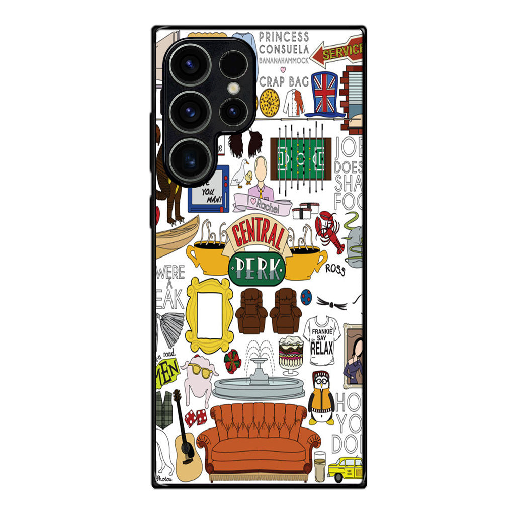 Friends TV Show Central Perk Sticker Samsung Galaxy S23 Ultra Case