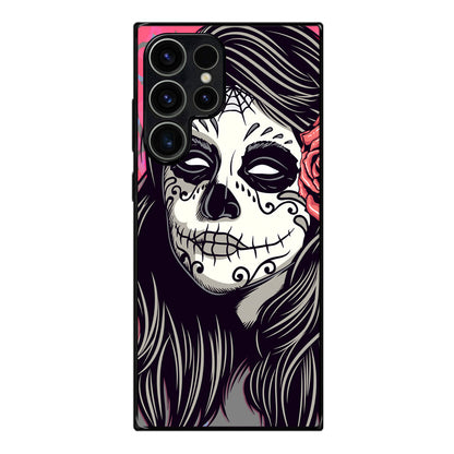 Girl Skull Flower Samsung Galaxy S23 Ultra Case