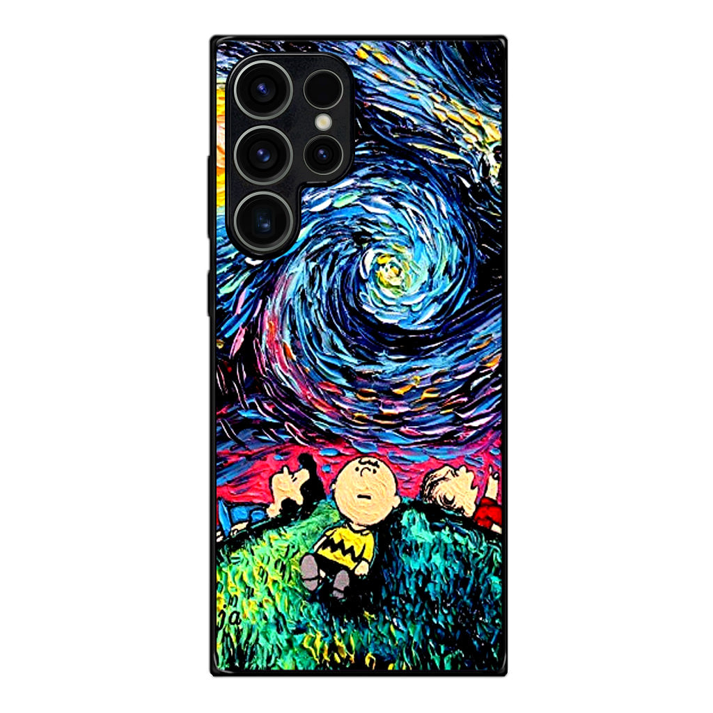 Peanuts At Starry Night Samsung Galaxy S23 Ultra Case