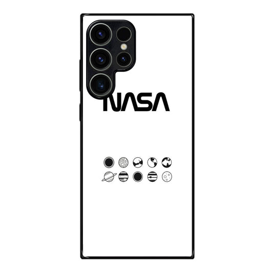 NASA Minimalist White Samsung Galaxy S23 Ultra Case