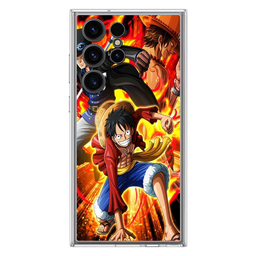 Ace Sabo Luffy Brotherhood Samsung Galaxy S23 Ultra Case