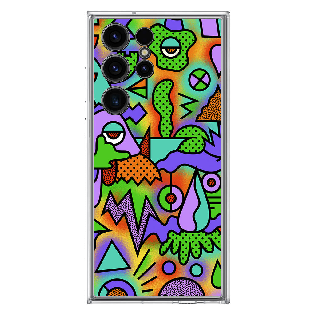 Abstract Colorful Doodle Art Samsung Galaxy S23 Ultra Case