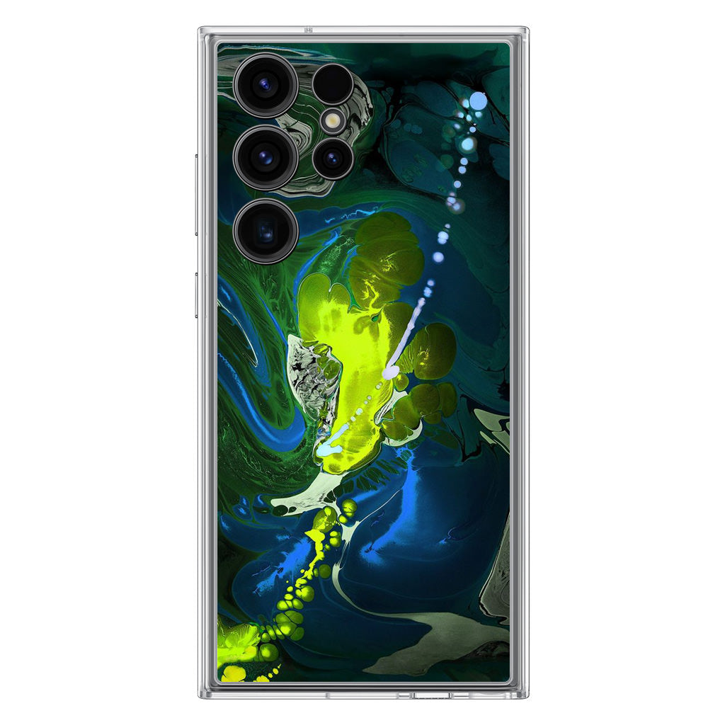 Abstract Green Blue Art Samsung Galaxy S23 Ultra Case