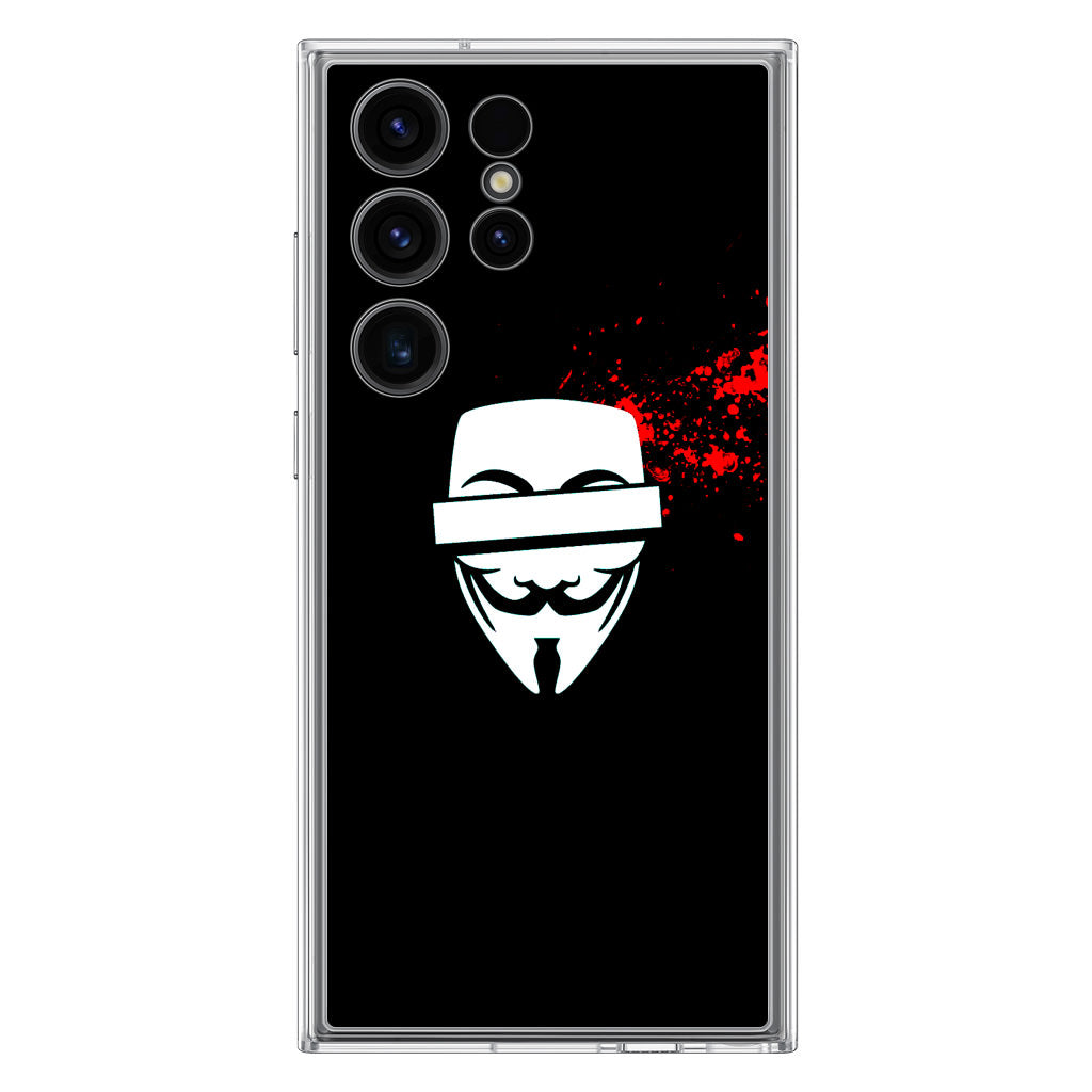 Anonymous Blood Splashes Samsung Galaxy S23 Ultra Case