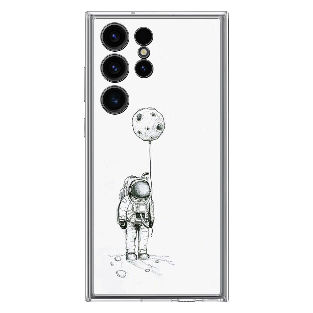 Astronaut Moon Balloon Samsung Galaxy S23 Ultra Case