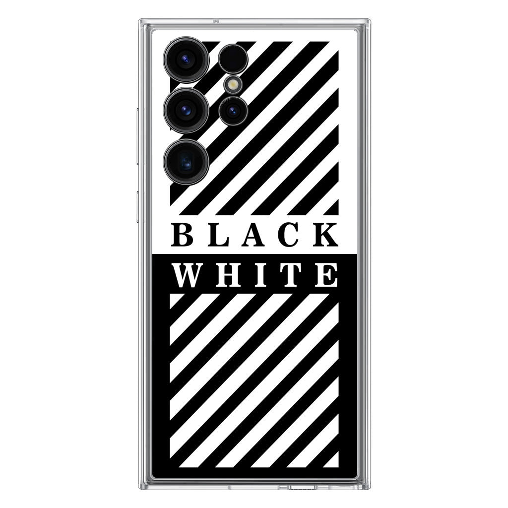 Black White Stripes Samsung Galaxy S23 Ultra Case