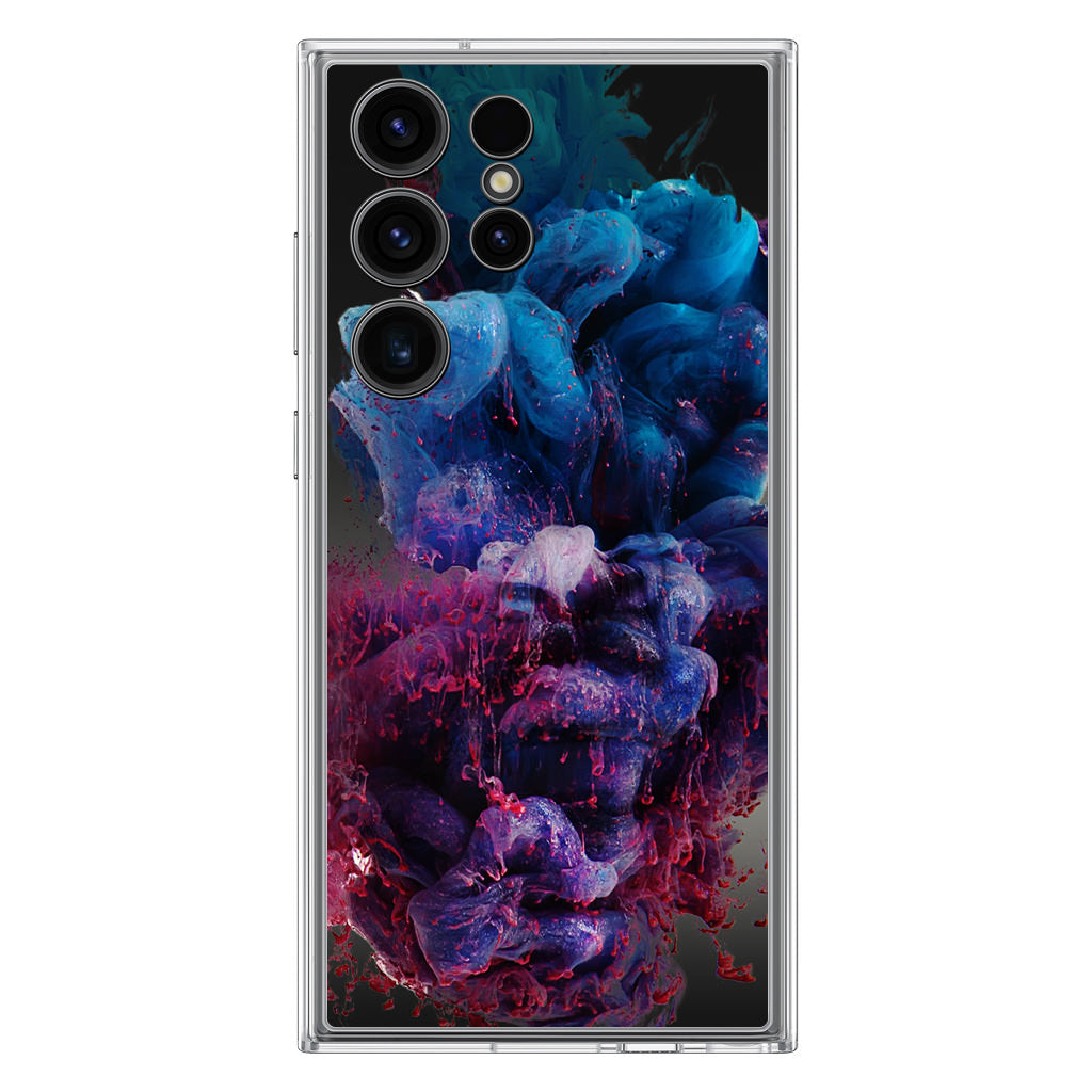 Colorful Dust Art on Black Samsung Galaxy S23 Ultra Case