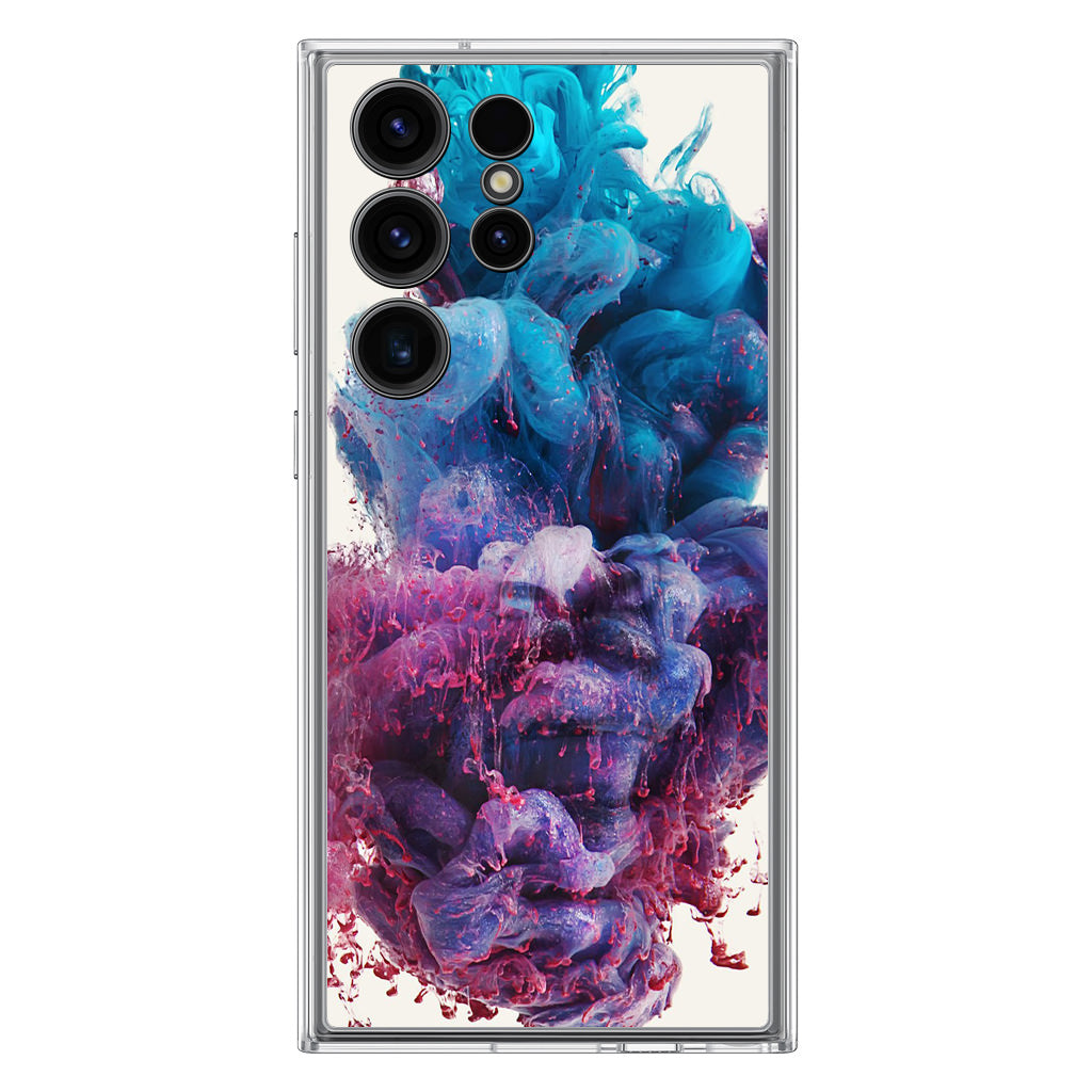 Colorful Dust Art on White Samsung Galaxy S23 Ultra Case