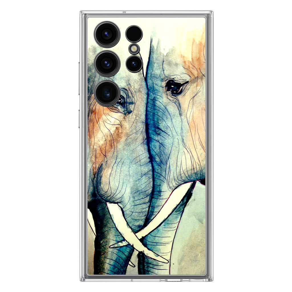 Elephants Sadness Samsung Galaxy S23 Ultra Case