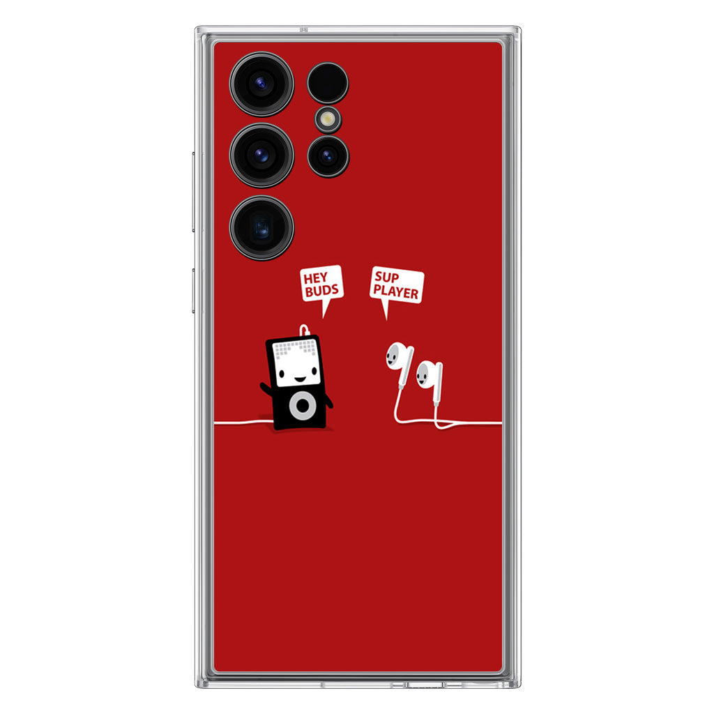 Funny Music Headphones Player Buds Samsung Galaxy S23 Ultra Case