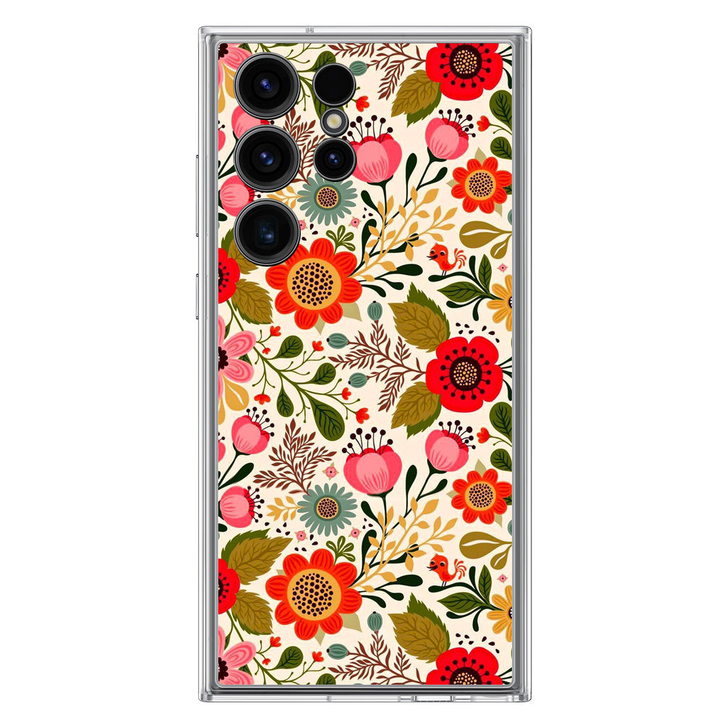 Hello Spring Pattern Samsung Galaxy S23 Ultra Case