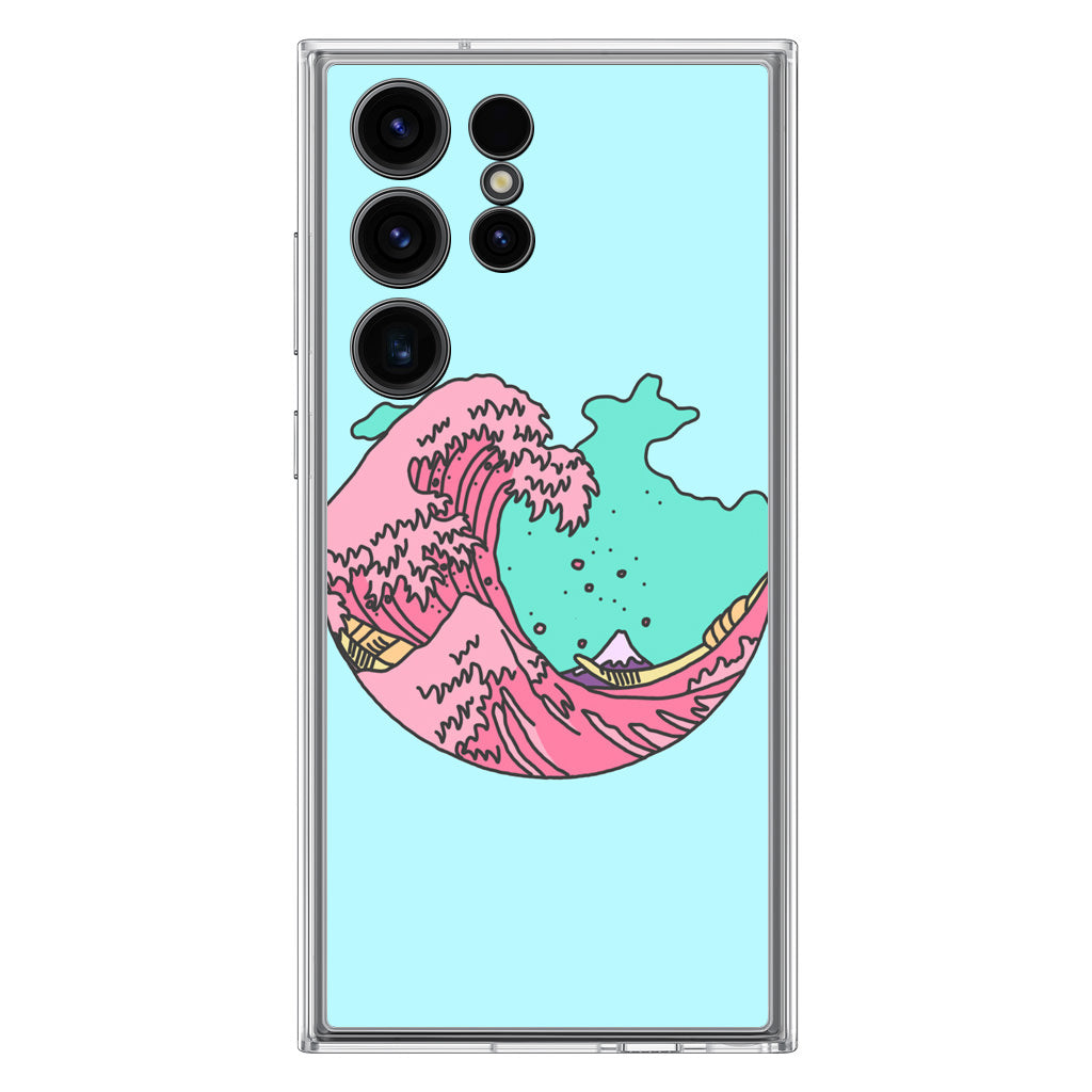 Japanese Pastel Wave Samsung Galaxy S23 Ultra Case