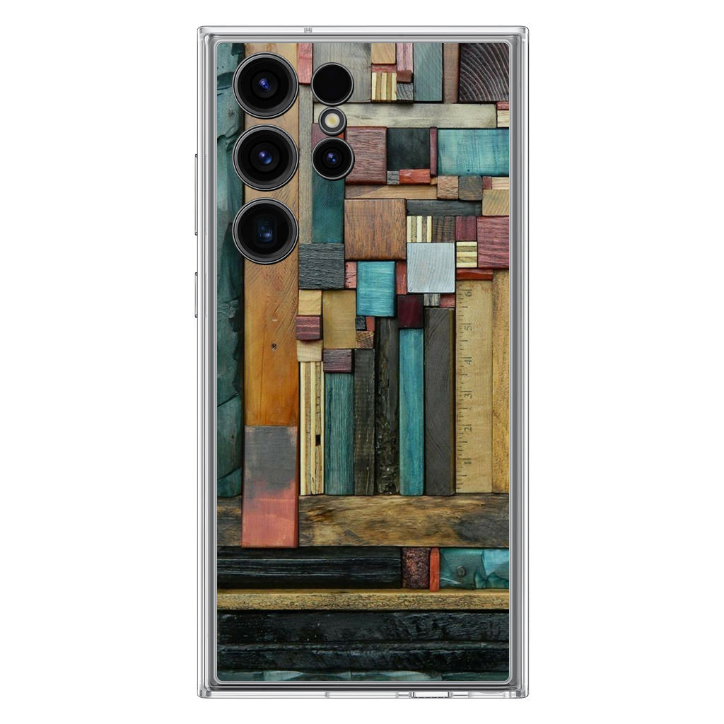 Painted Abstract Wood Sculptures Samsung Galaxy S23 Ultra Case