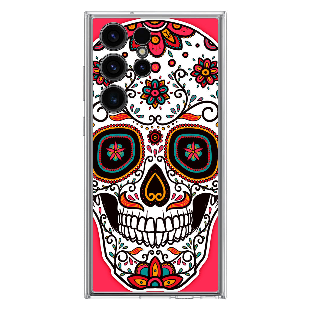 Pink Sugar Skull Samsung Galaxy S23 Ultra Case
