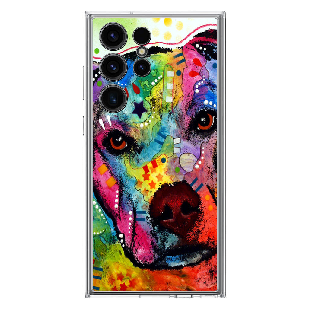 Pitbull Love Painting Samsung Galaxy S23 Ultra Case