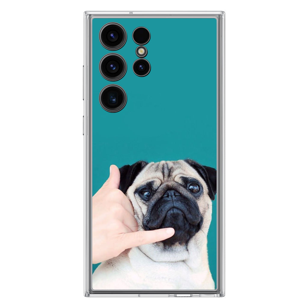 Pug is on the Phone Samsung Galaxy S23 Ultra Case