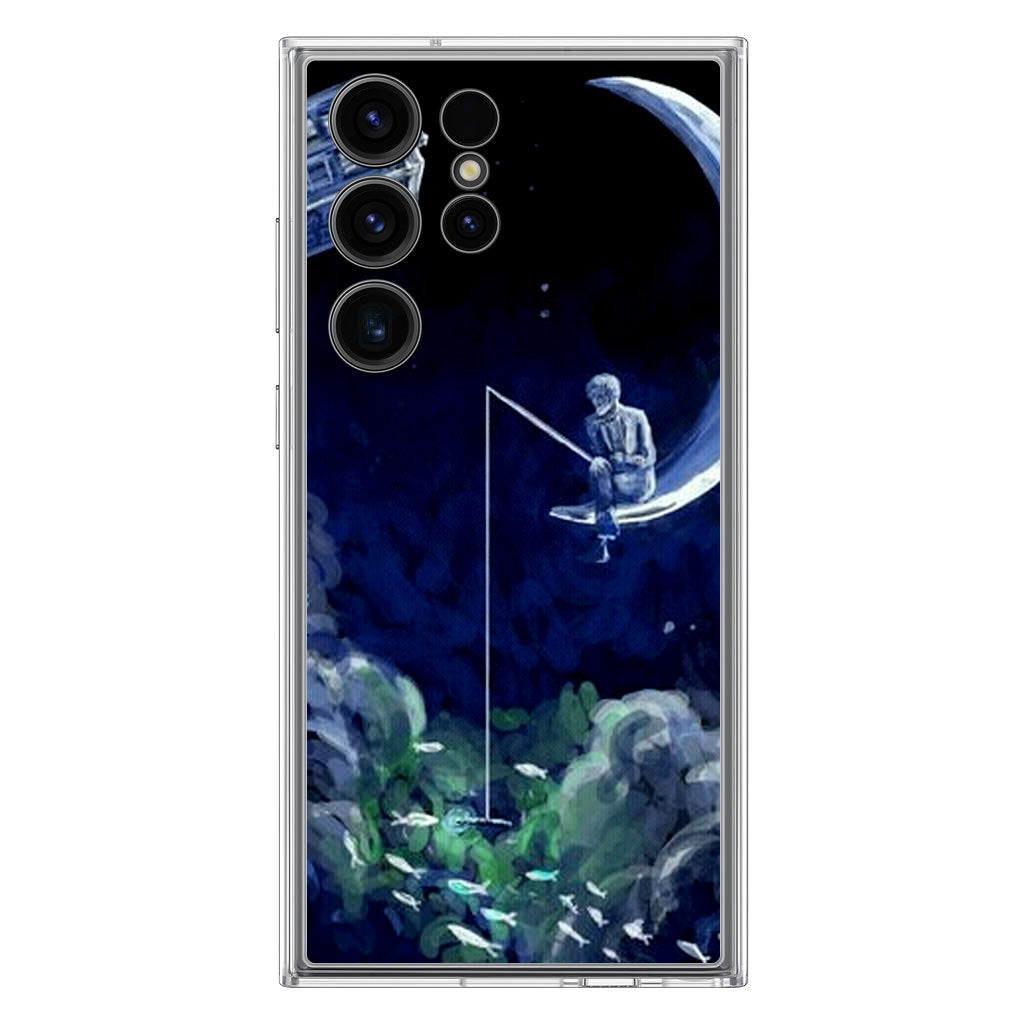 Tardis Walking To The Moon Samsung Galaxy S23 Ultra Case