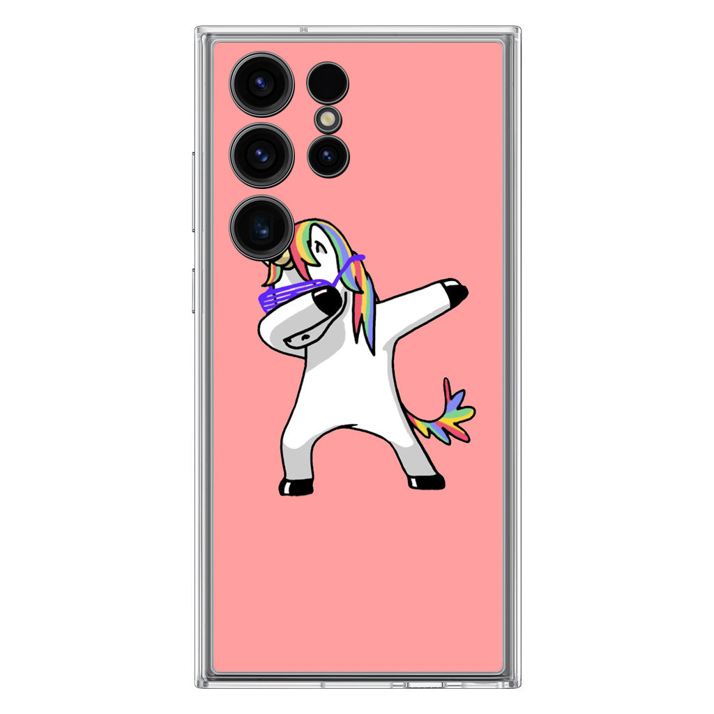 Unicorn Dabbing Pink Samsung Galaxy S23 Ultra Case