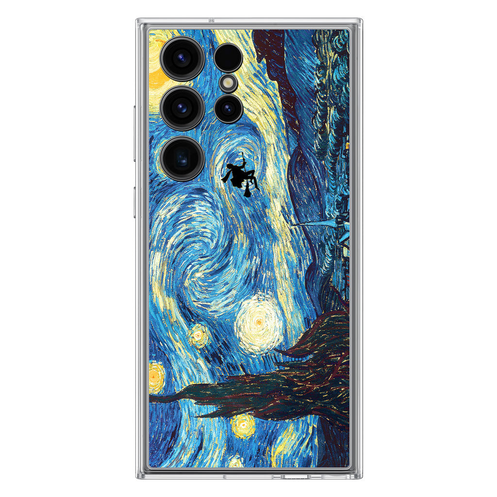 Witch on The Starry Night Sky Samsung Galaxy S23 Ultra Case