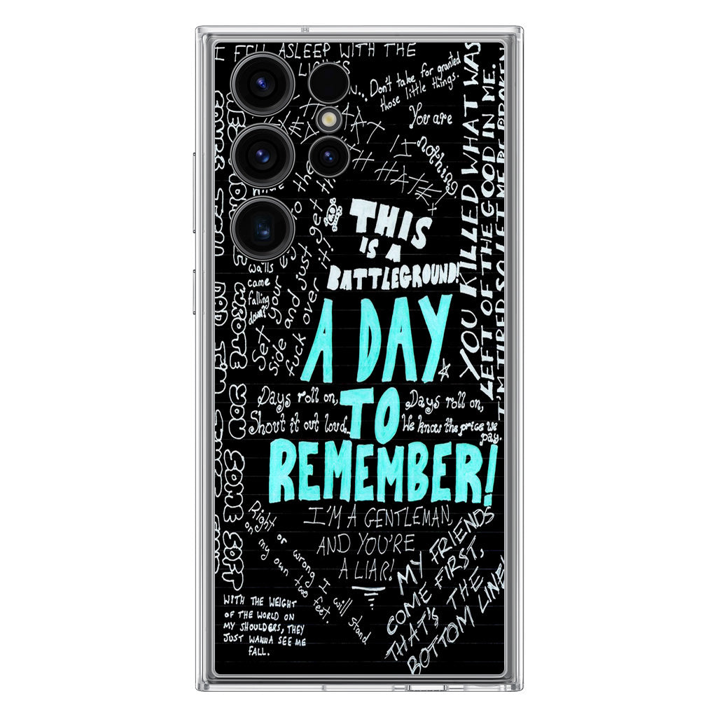 A Day To Remember Quote Samsung Galaxy S23 Ultra Case