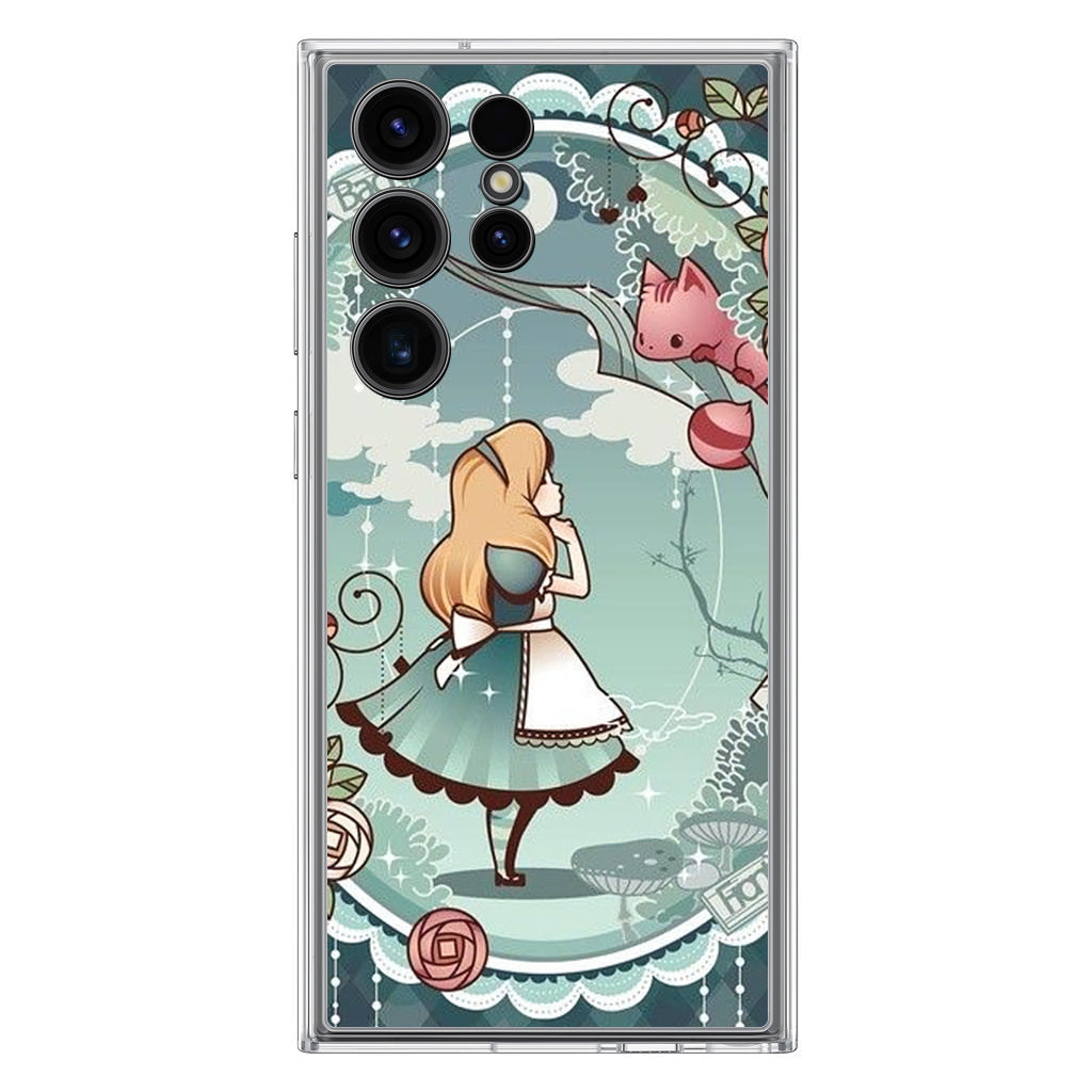 Alice And Cheshire Cat Poster Samsung Galaxy S23 Ultra Case