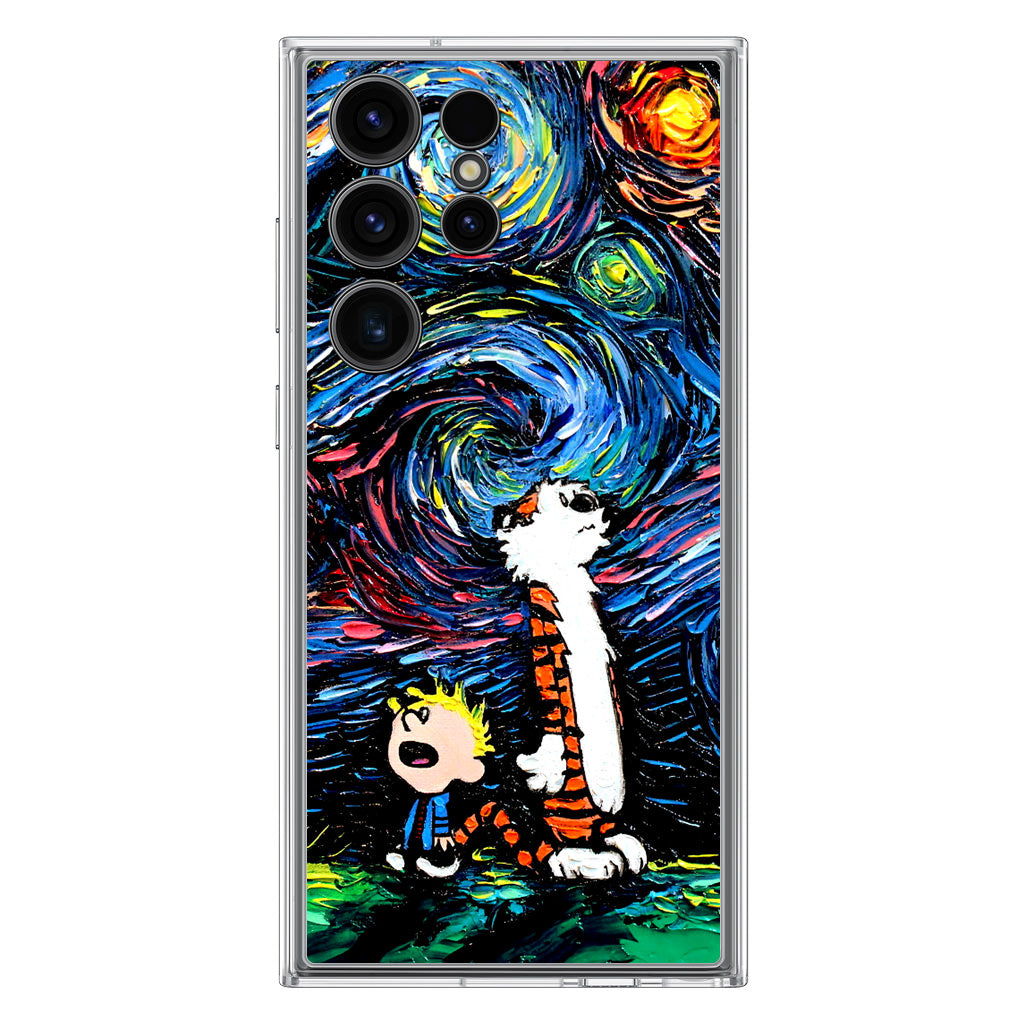 Calvin Art At Starry Night Samsung Galaxy S23 Ultra Case