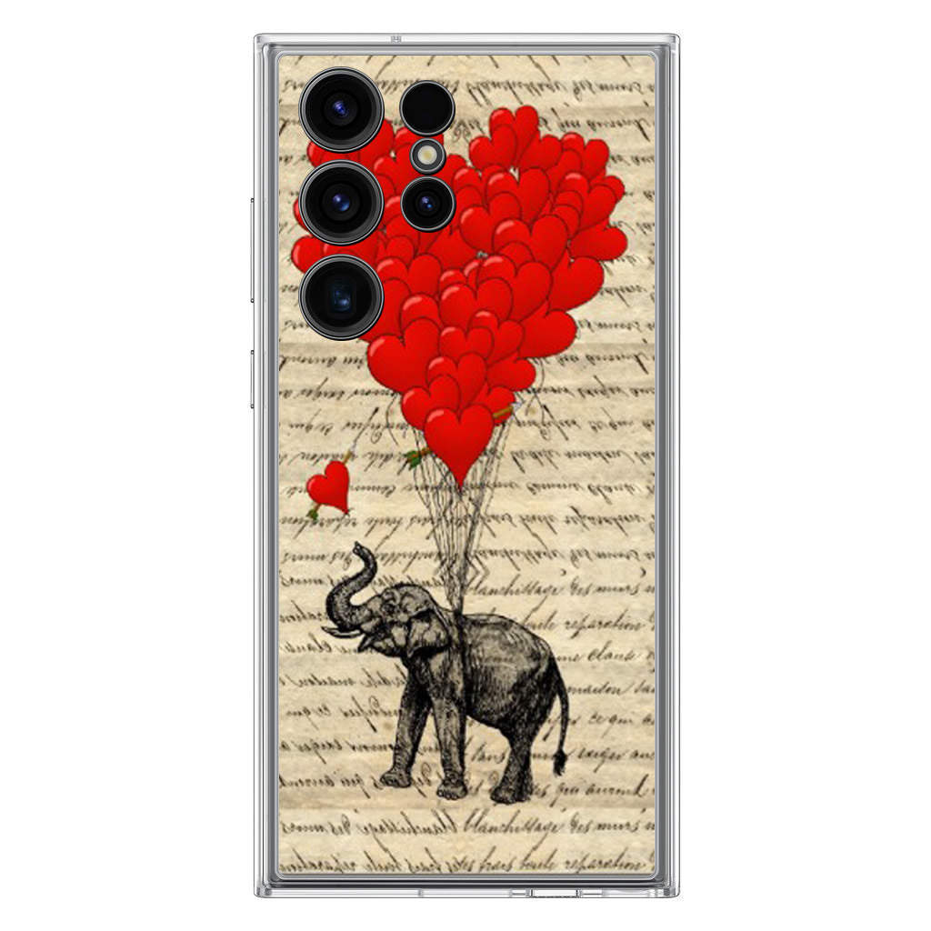 Elephant And Heart Samsung Galaxy S23 Ultra Case