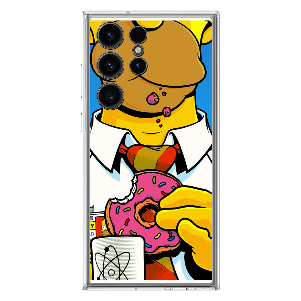 Homer Eats Donut Samsung Galaxy S23 Ultra Case