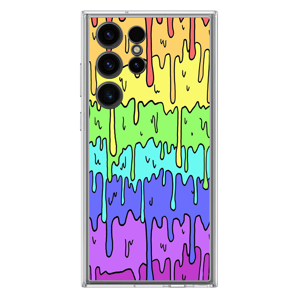 Pastel Kawaii Melting Rainbow Samsung Galaxy S23 Ultra Case