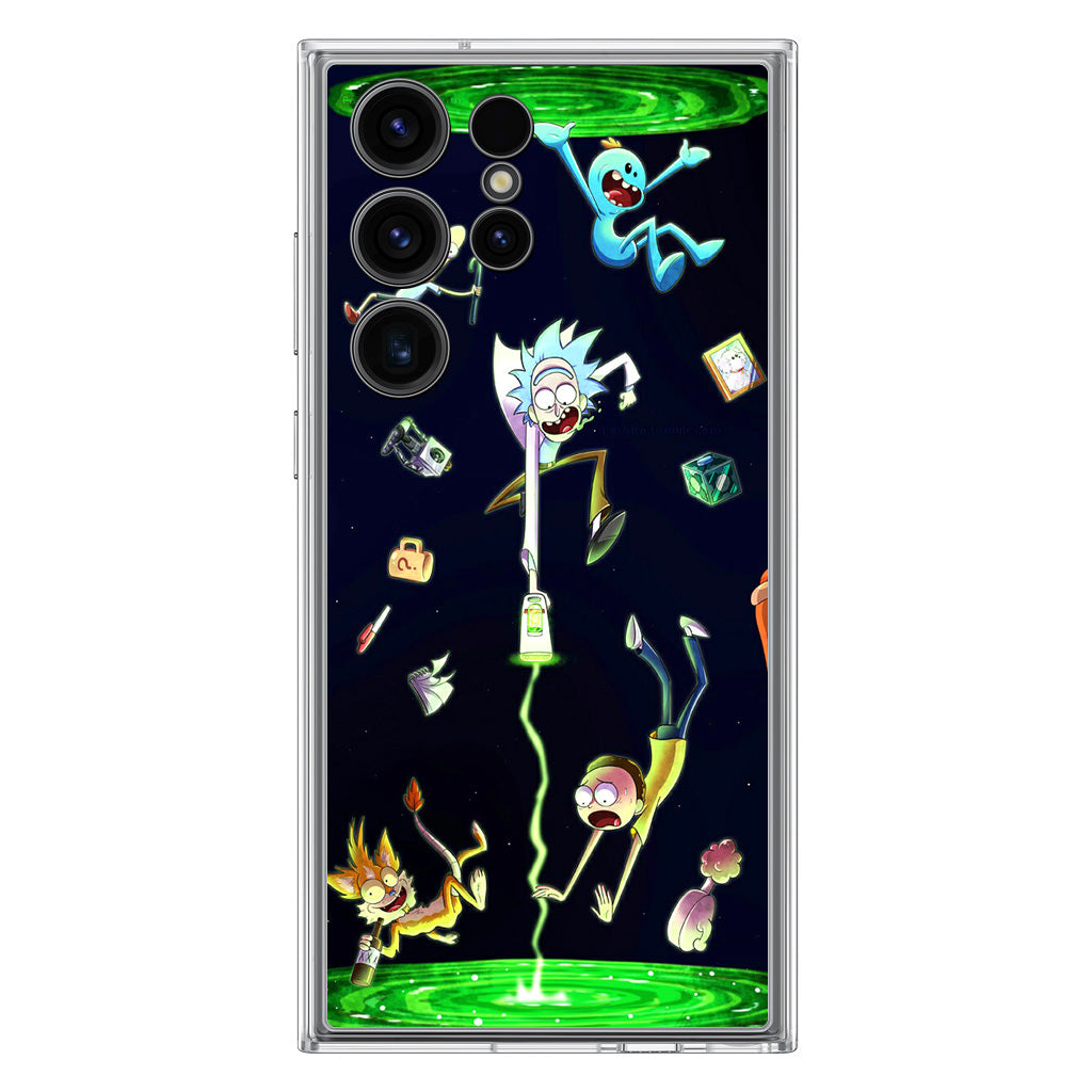 Rick And Morty Portal Fall Samsung Galaxy S23 Ultra Case