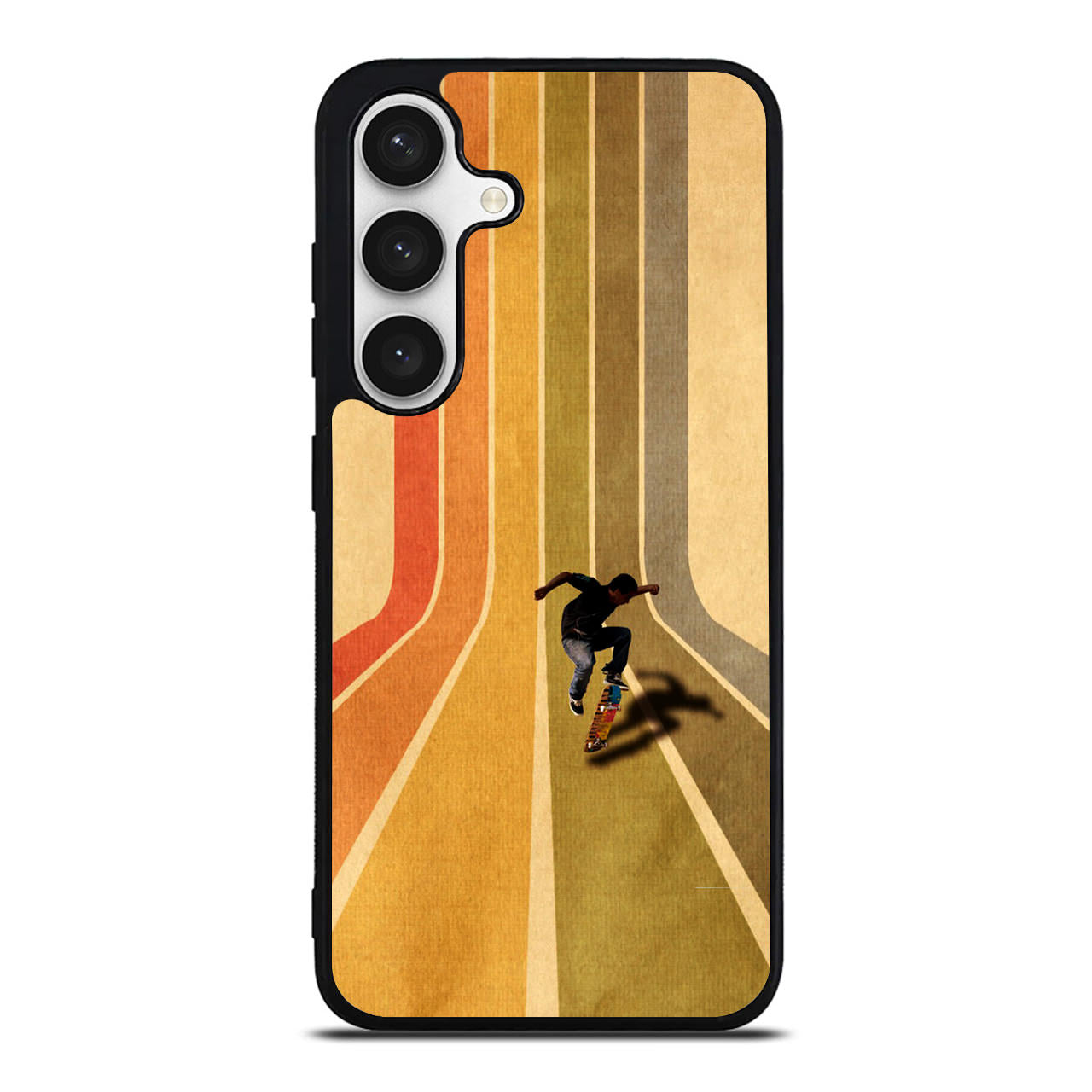 Vintage Skateboard On Colorful Stipe Samsung Galaxy S24 / S24 Plus Case