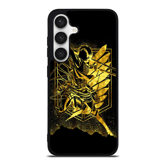 Eren Yeager Attack on Titan Gold Silhoutte Samsung Galaxy S24 / S24 Plus Case