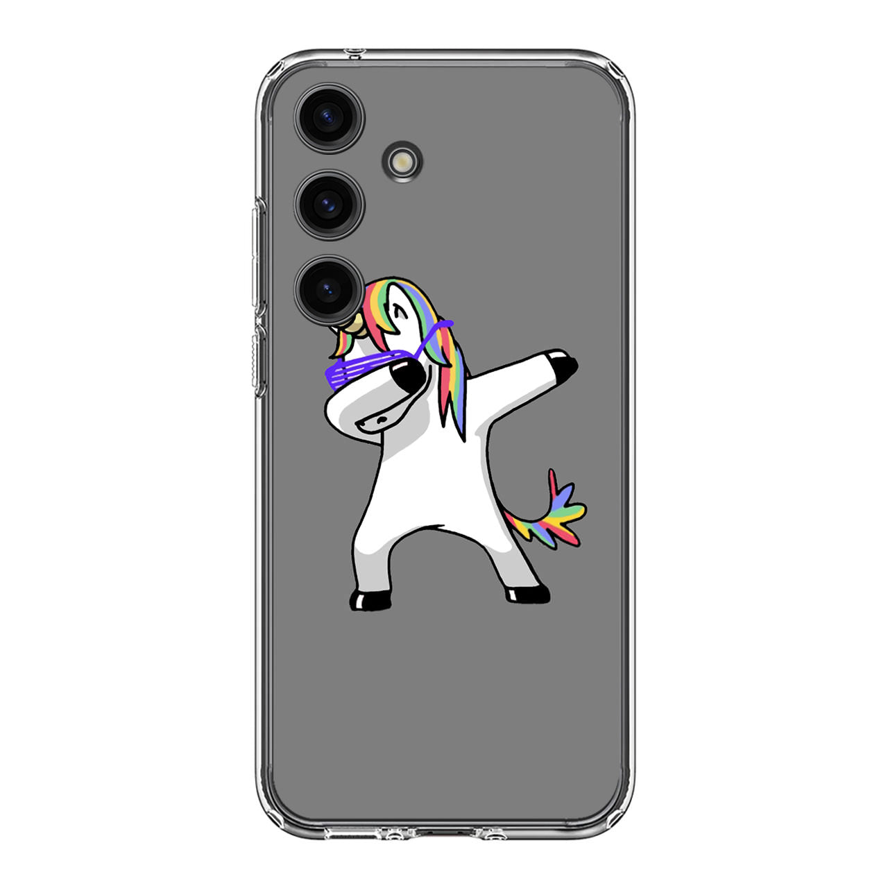 Unicorn Dabbing Grey Samsung Galaxy S24 / S24 Plus Case