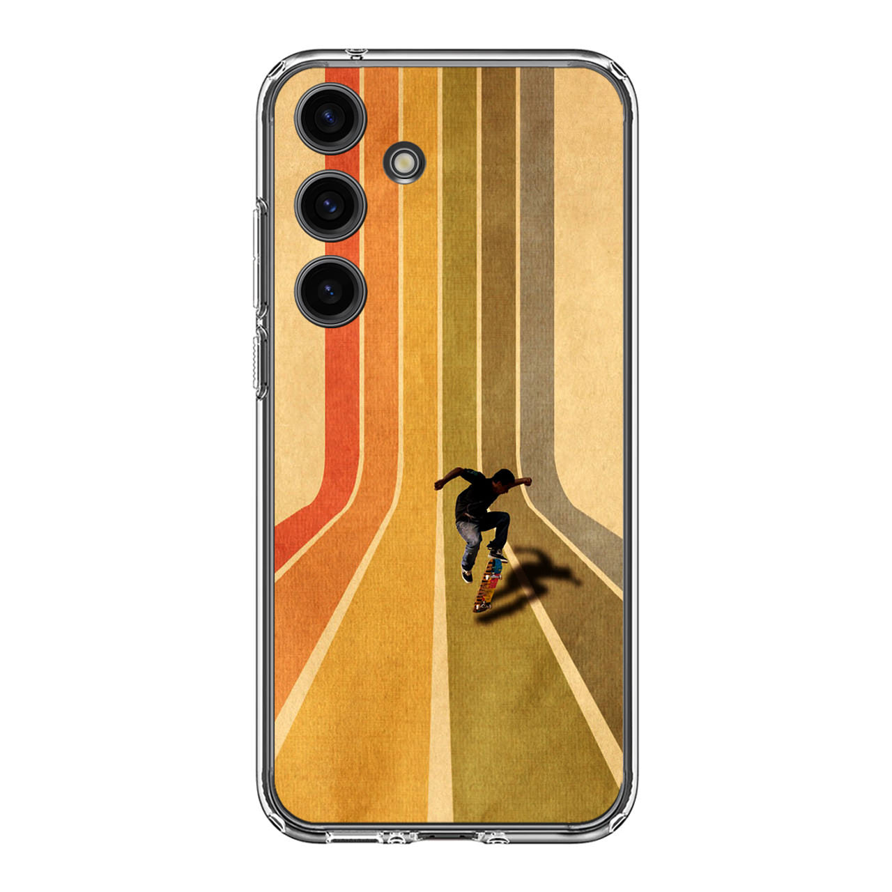 Vintage Skateboard On Colorful Stipe Runway Samsung Galaxy S24 / S24 Plus Case