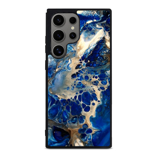 Abstract Golden Blue Paint Art Samsung Galaxy S24 Ultra Case