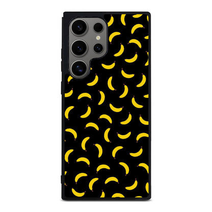 Bananas Fruit Pattern Black Samsung Galaxy S24 Ultra Case