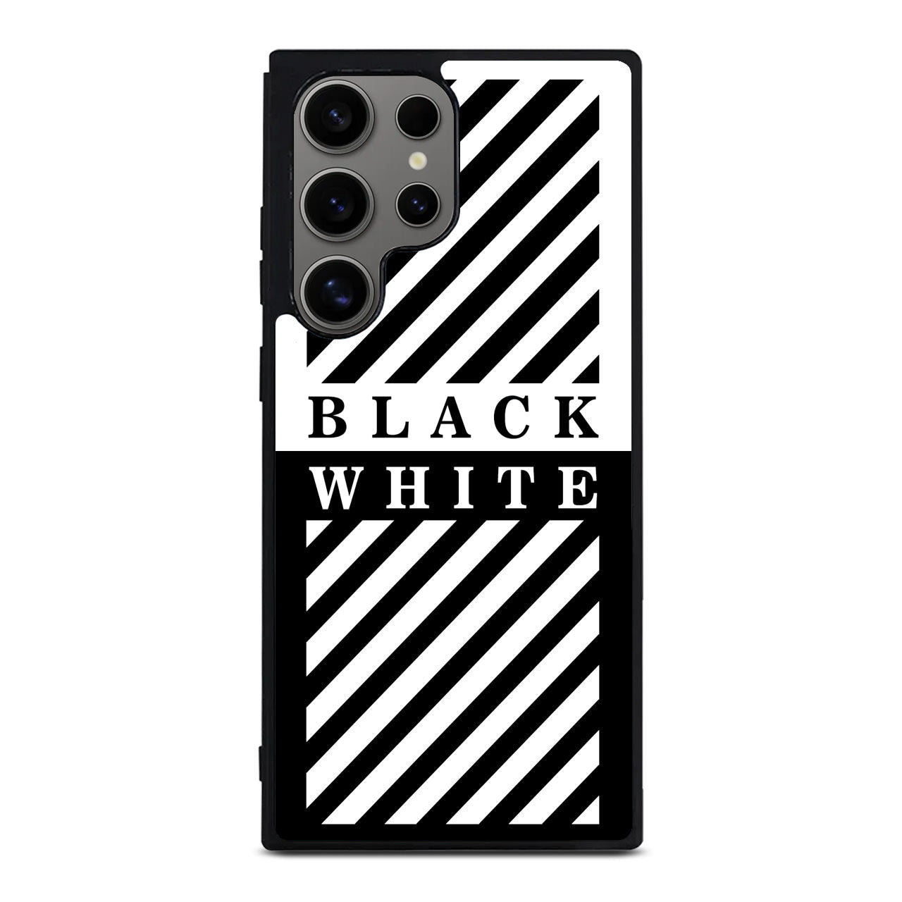 Black White Stripes Samsung Galaxy S24 Ultra Case