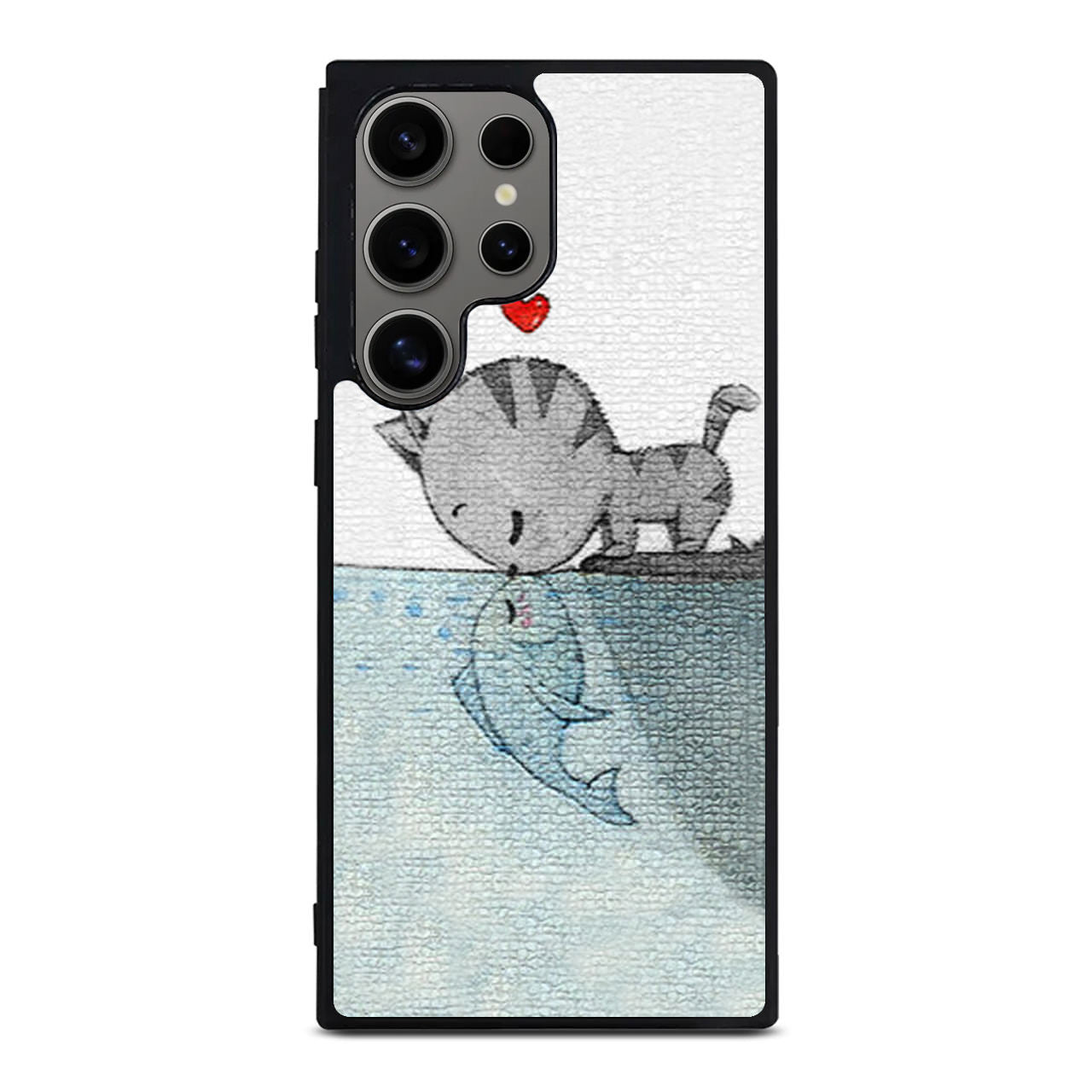 Cat Fish Kisses Samsung Galaxy S24 Ultra Case