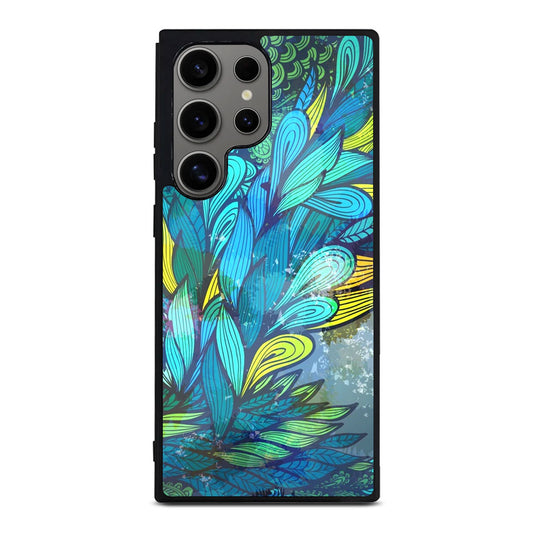 Colorful Art in Blue Samsung Galaxy S24 Ultra Case