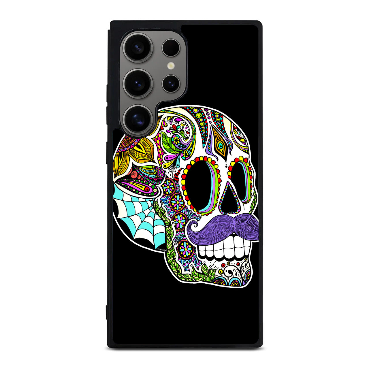 Mustache Sugar Skull Samsung Galaxy S24 Ultra Case