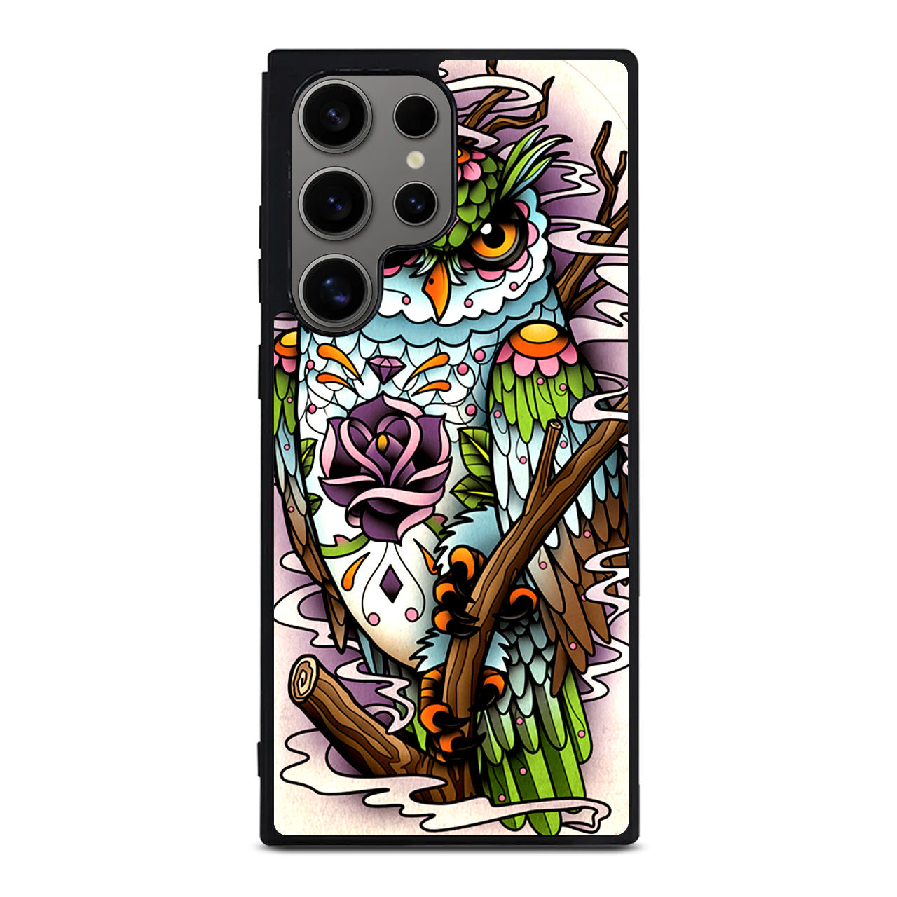 Sugar Skull Owl Tattoo Samsung Galaxy S24 Ultra Case