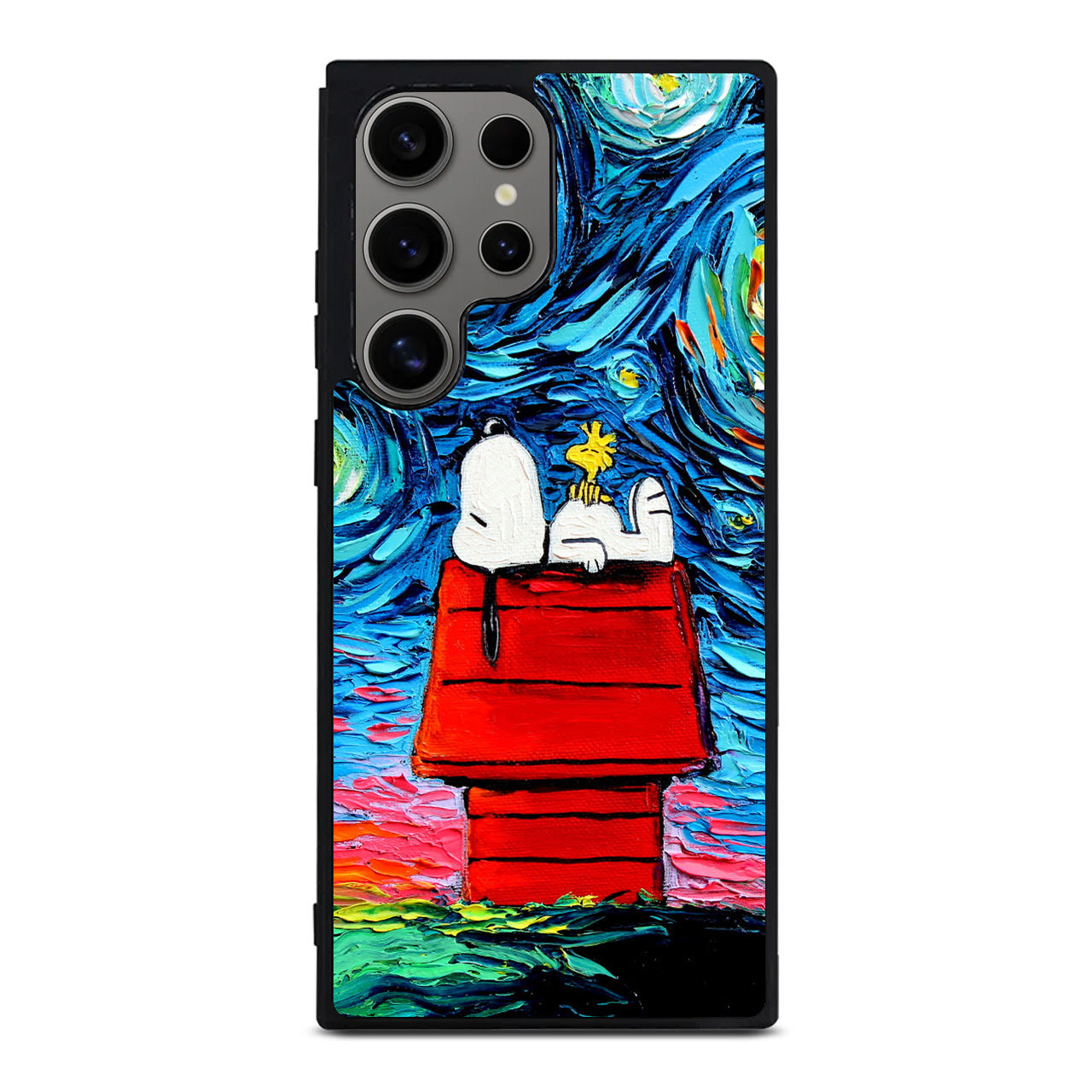 Dog Lying Under Starry Night Van Gogh Samsung Galaxy S24 Ultra Case