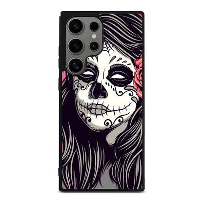 Girl Skull Flower Samsung Galaxy S24 Ultra Case