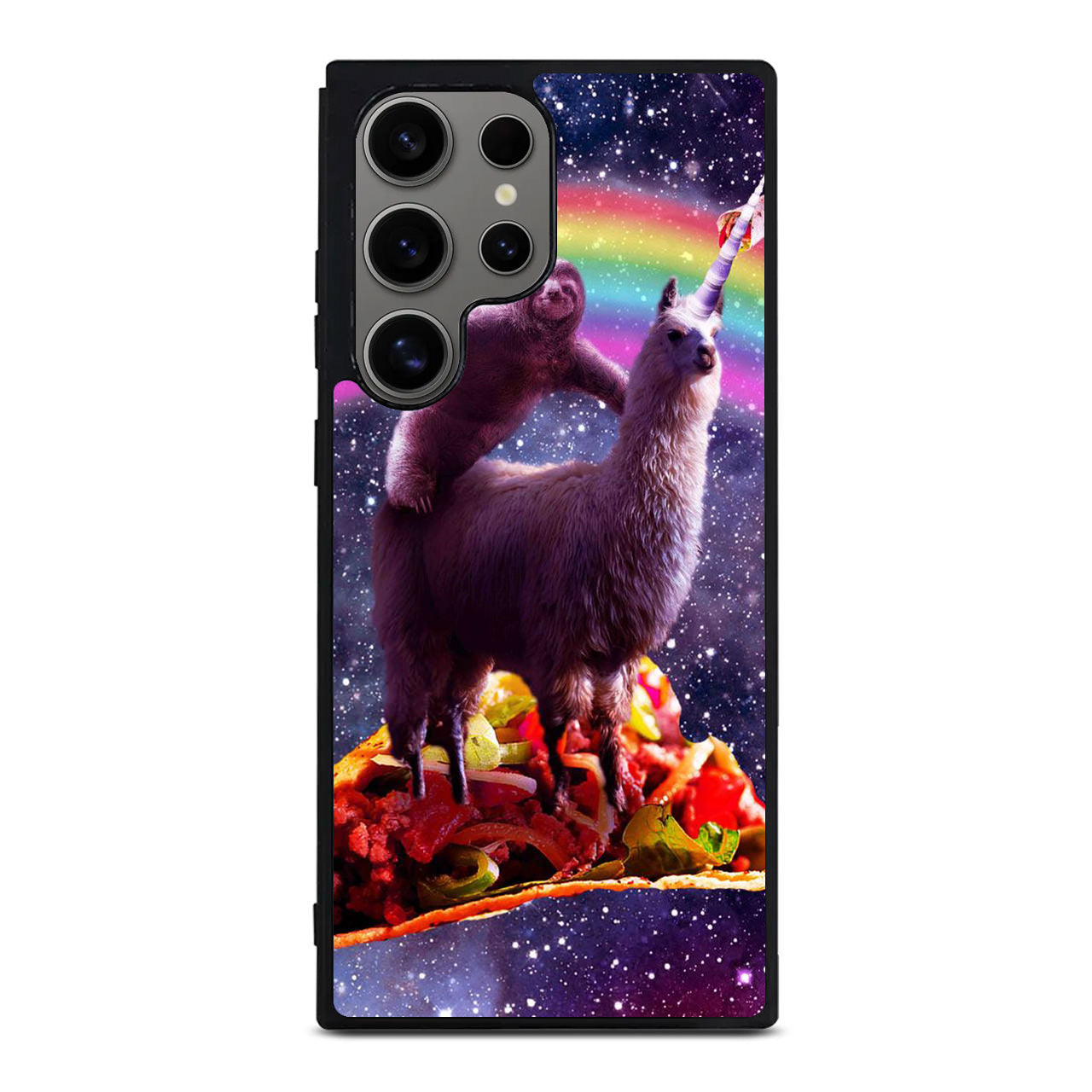 LLama And Sloth On Space Samsung Galaxy S24 Ultra Case