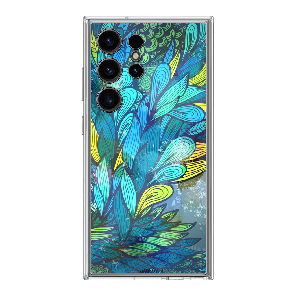 Colorful Art in Blue Samsung Galaxy S24 Ultra Case